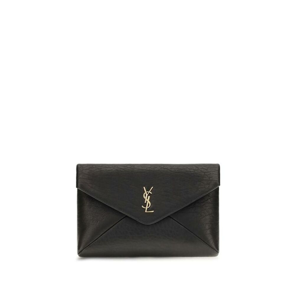 Saint Laurent Black Lamb Ovis Aries Clutch Women's Bag